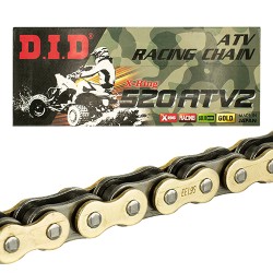 Cadena para motocicleta 520ATV2 X 104 DID X - ring Dorada Especial ATV