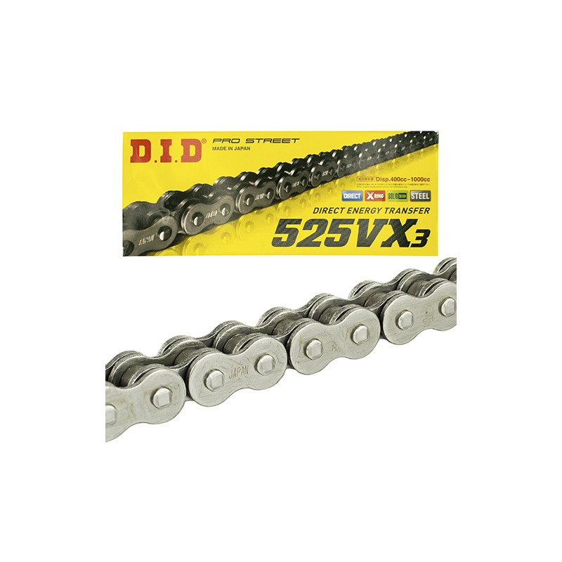Cadena para motocicleta 525 VX3 x 130 DID X - ring Pro street