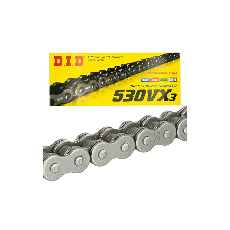 Cadena para motocicleta 530 VX3 x 116 DID X - ring Pro street