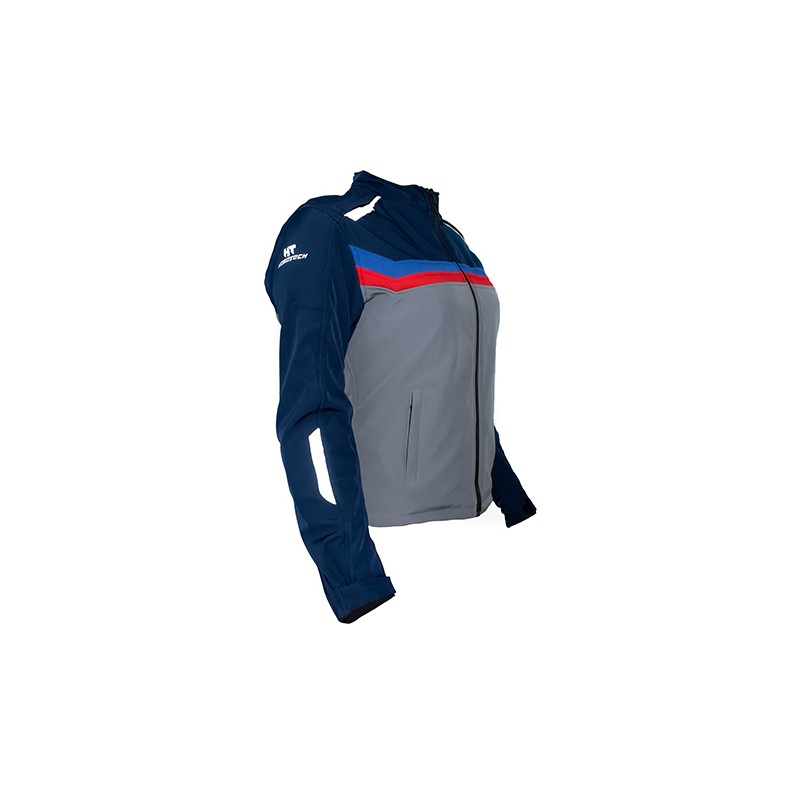 Chamarra Softshell azul con gris Hebotech mujer L