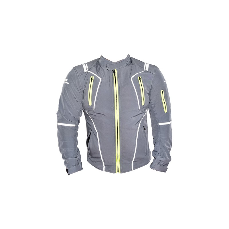 Chamarra para motociclista Softshell repelente con protecciones Talla - XL Hebotech