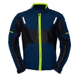 Chamarra para motociclista Softshell repelente con protecciones Talla XXL Luzern Blue Black Hebotech