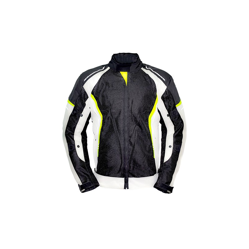 Chamarra para motociclista talla M Jacket mesh black white hebotech
