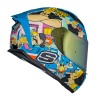 Casco para motociclista talla L integral Johnny Bravo azul Shaft