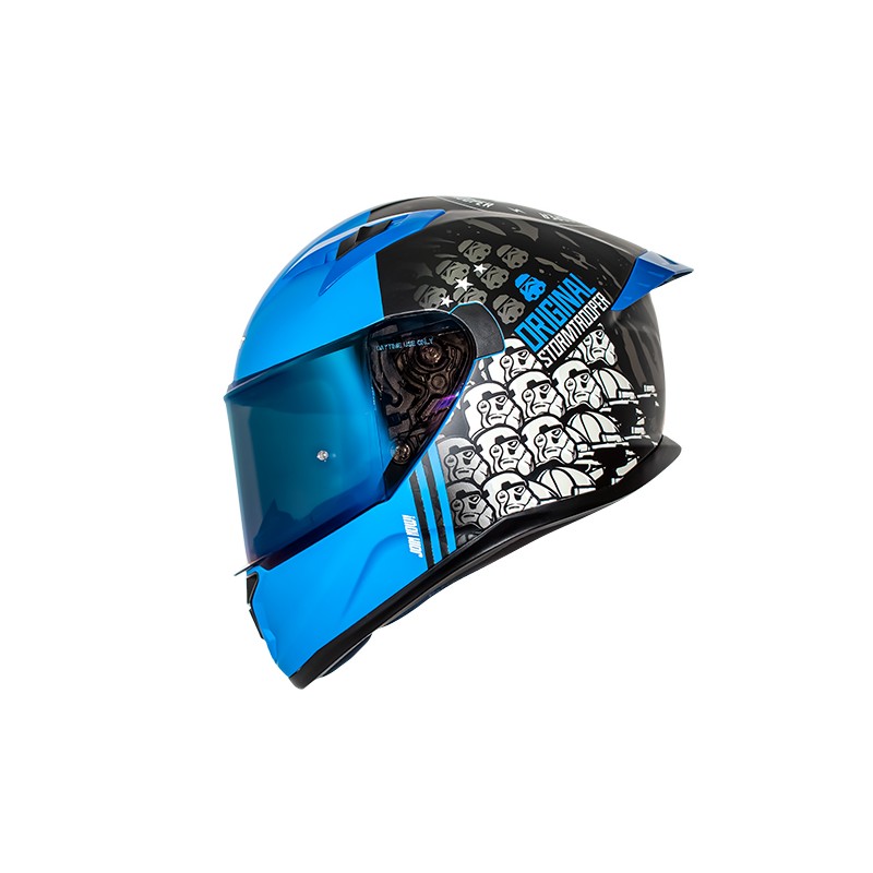 Casco para motociclista talla L integral join now negro mate azul Shaft