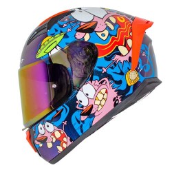 Casco para motociclista talla M cerrado SH582 - SP Coraje camaleon Shaft