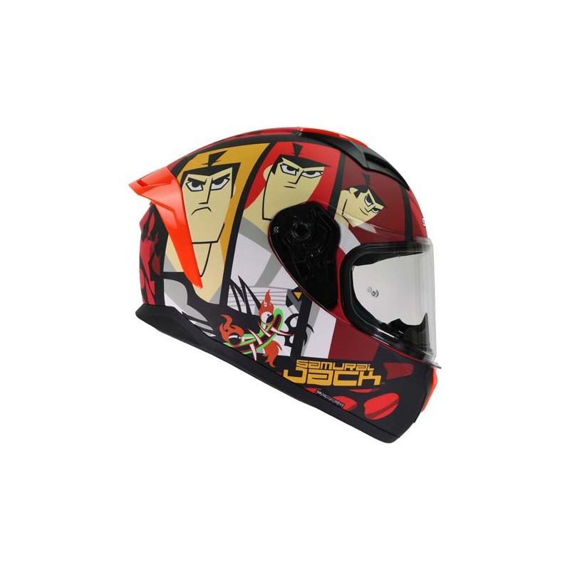 Casco para motociclista talla M integral Shaft Samurai Jack rojo matte