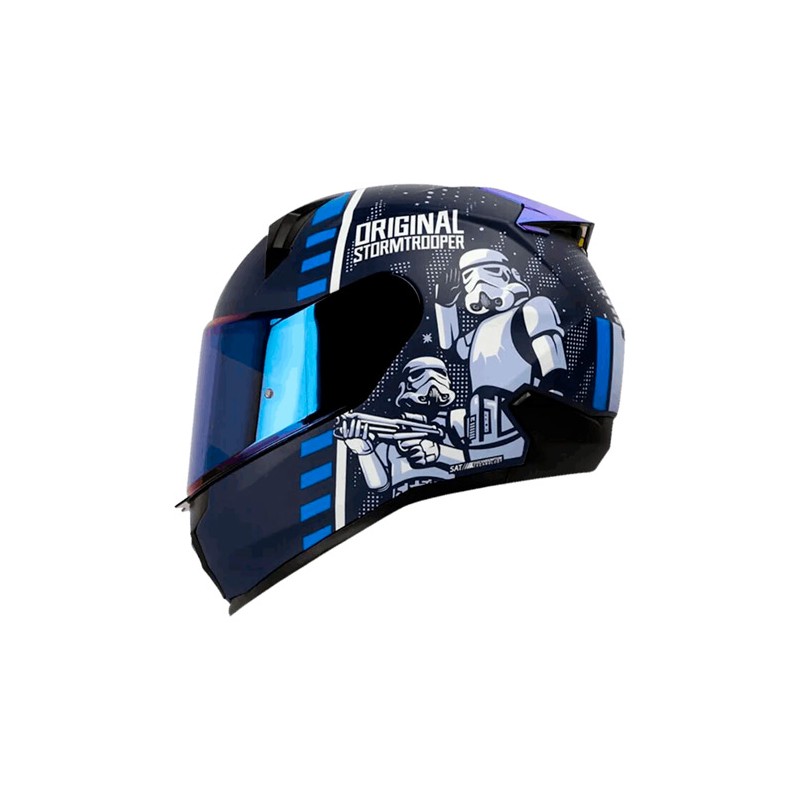 Casco para motociclista talla M integral Stormtrooper Starwars azul navy matte azul Shaft