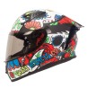 Casco para motociclista talla S cerrado SH526 - SP skull flowers negro matte Shaft
