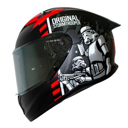 Casco para motociclista talla S integral Stormtrooper Starwars negro matte rojo Shaft
