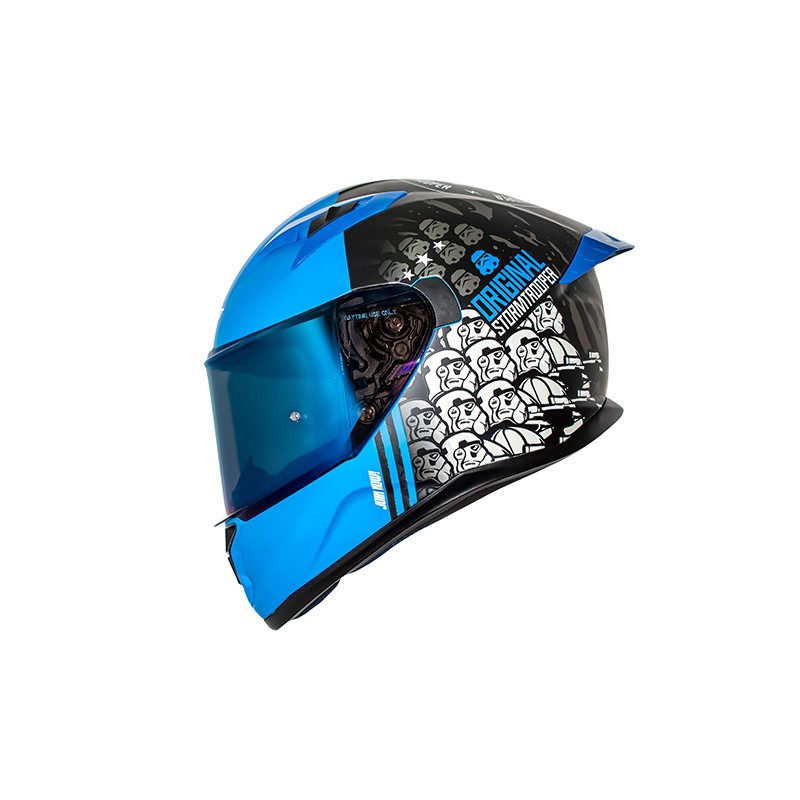 Casco para motociclista talla S integral join now negro mate azul Shaft
