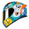 Casco para motociclista talla XL integral Adventure time azul Shaft