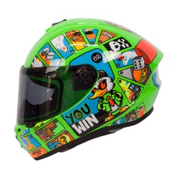 Casco integral para motociclista talla L Draken goose game A76 Gloss flour verde Axxis