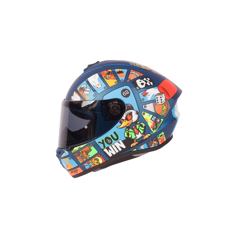 Casco integral para motociclista talla M Draken goose game A7 Matt Blue Axxis