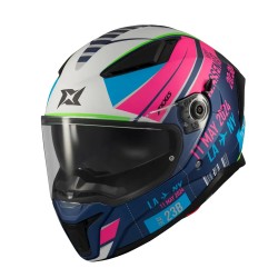 Casco para motociclista talla L cerrado Axxis Panther Passenger rosa brillo