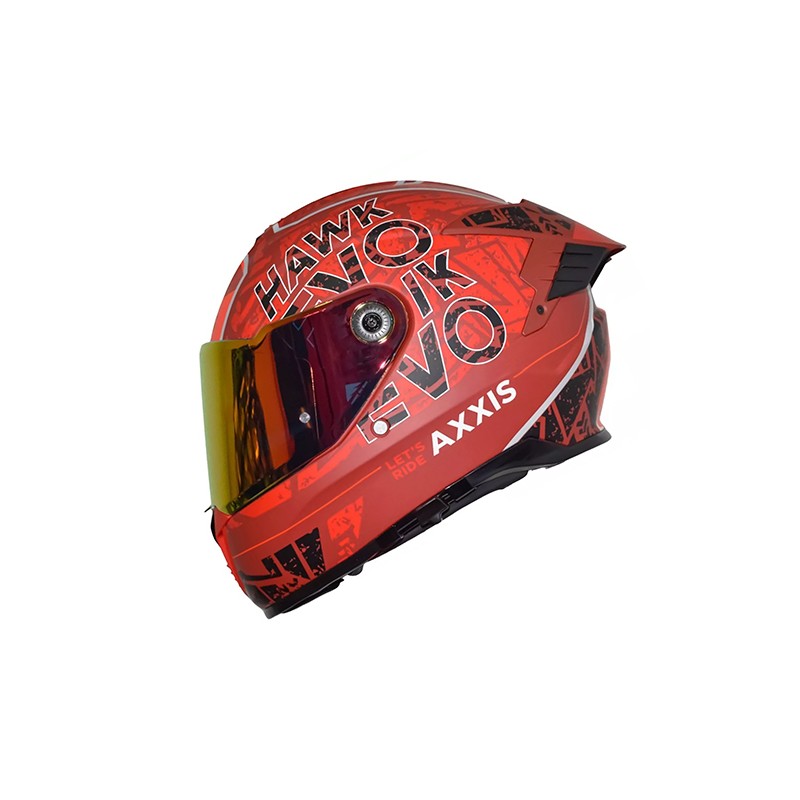 Casco para motociclista talla L cerrado hawk let's ride C5 rojo mate Axxis