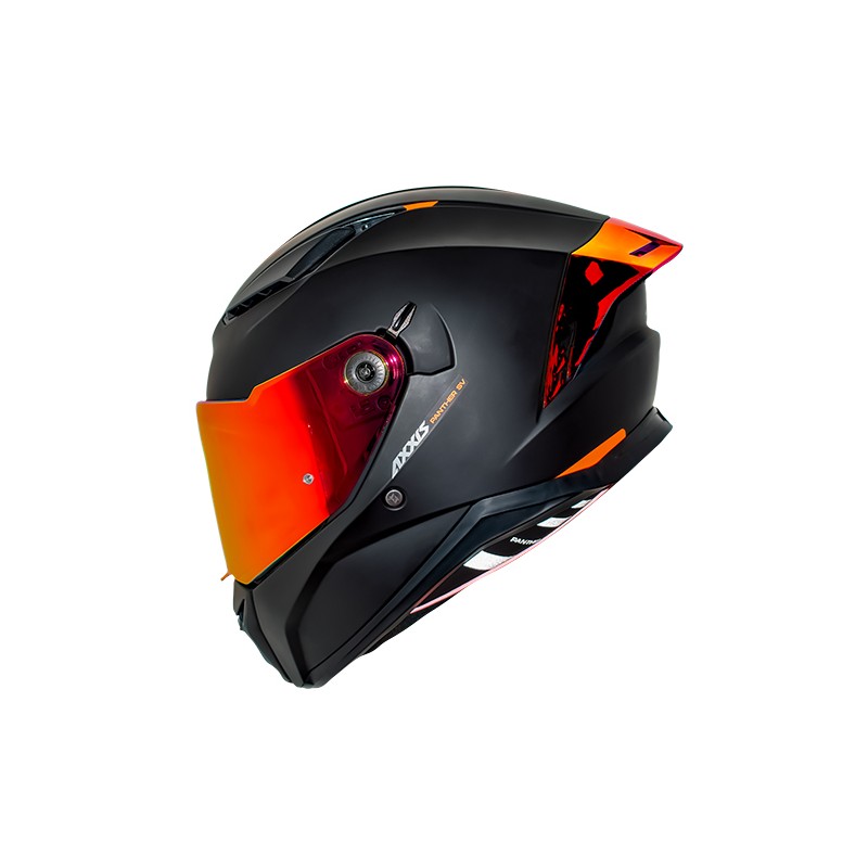 Casco para motociclista talla L integral Panther solid A1 negro matte rojo Axxis