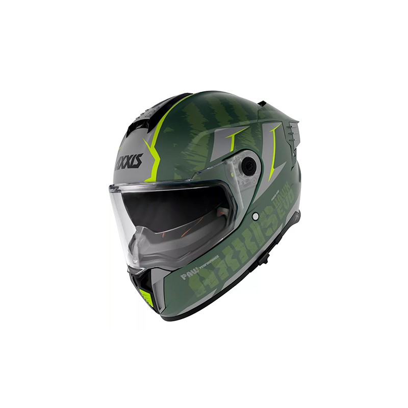 Casco para motociclista talla M cerrado Hawk Paw C6 Verde Mate Axxis