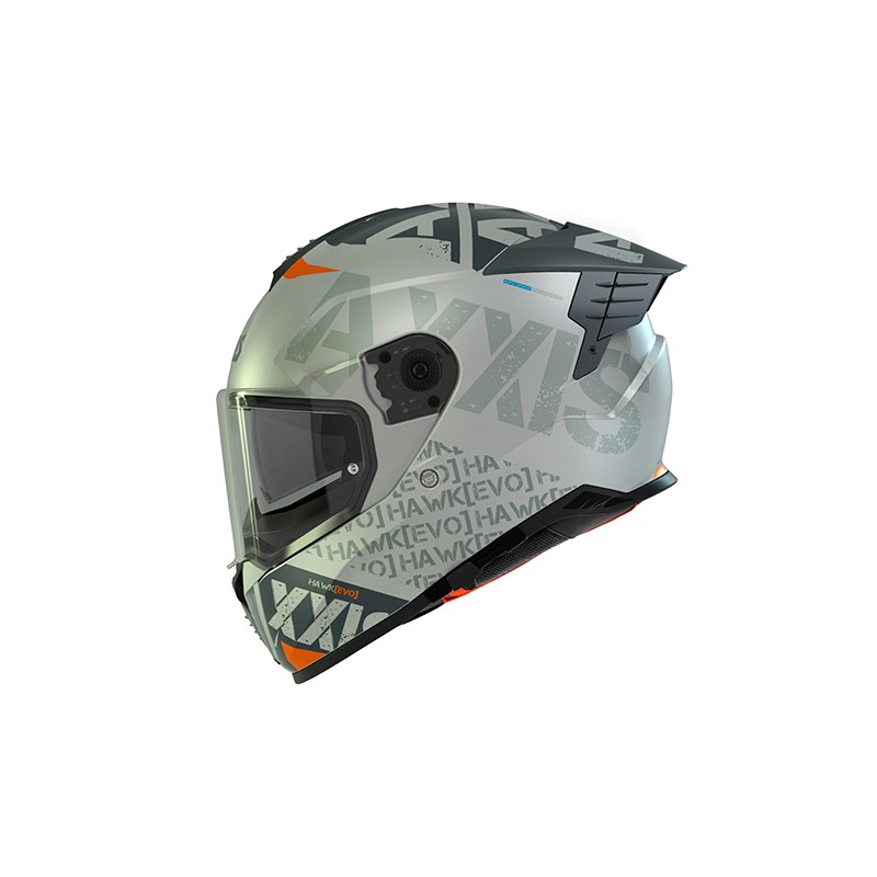 Casco para motociclista talla M cerrado Hawk spiffy c2 gris matte Axxis