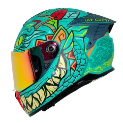 Casco para motociclista talla M integral ¡Ay Güey! by Axxis Balam hawk A6 verde mette