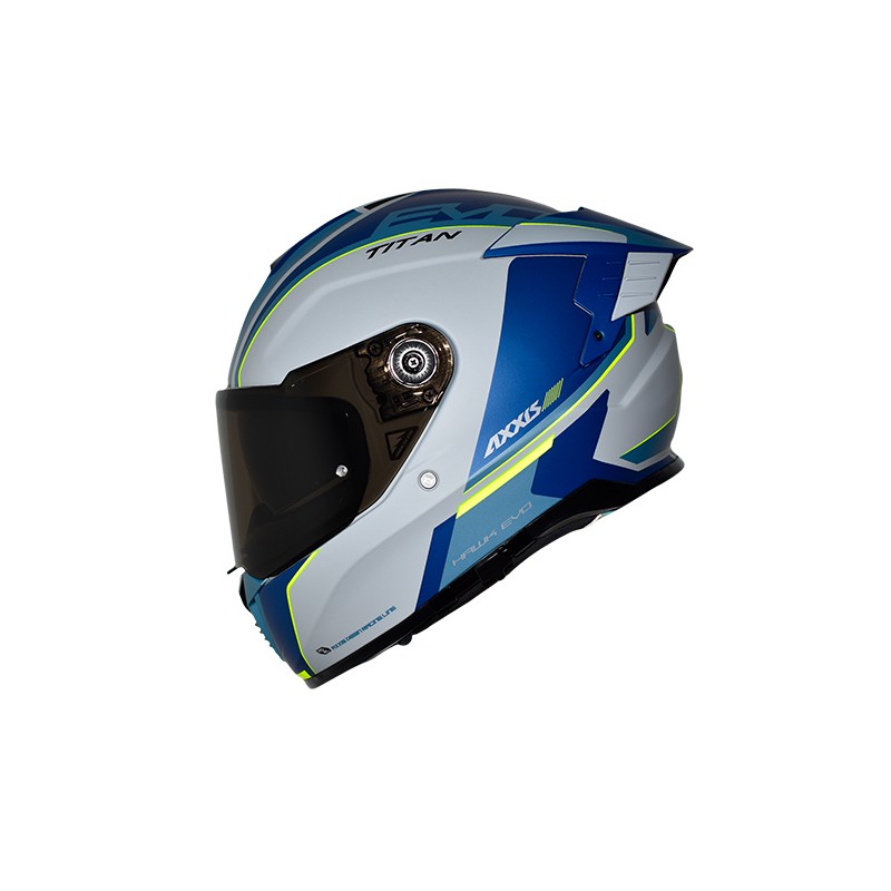 Casco para motociclista talla XL cerrado Axxis Hawk Titan C7 azul matte