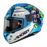 Casco para motociclista talla XL cerrado draken star C17 azul fluor Axxis