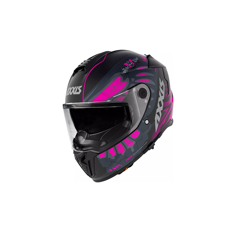Casco para motociclista talla XL integral Hawk solid B8 rosa flour matte Axxis