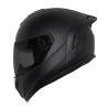 Casco para motociclista talla XL integral Hebotech solido negro matte