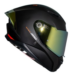 Casco para motociclista talla XL integral Panther solid A1 negro matte dorado Axxis