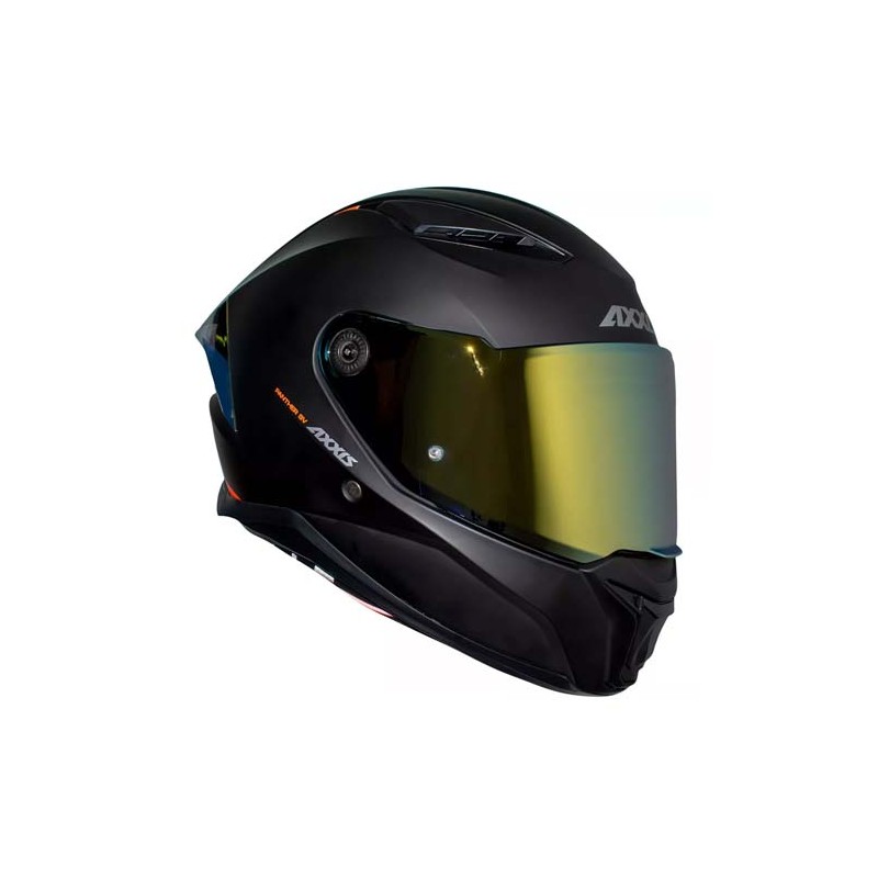 Casco para motociclista talla XL integral Panther solid A1 negro matte rojo Axxis