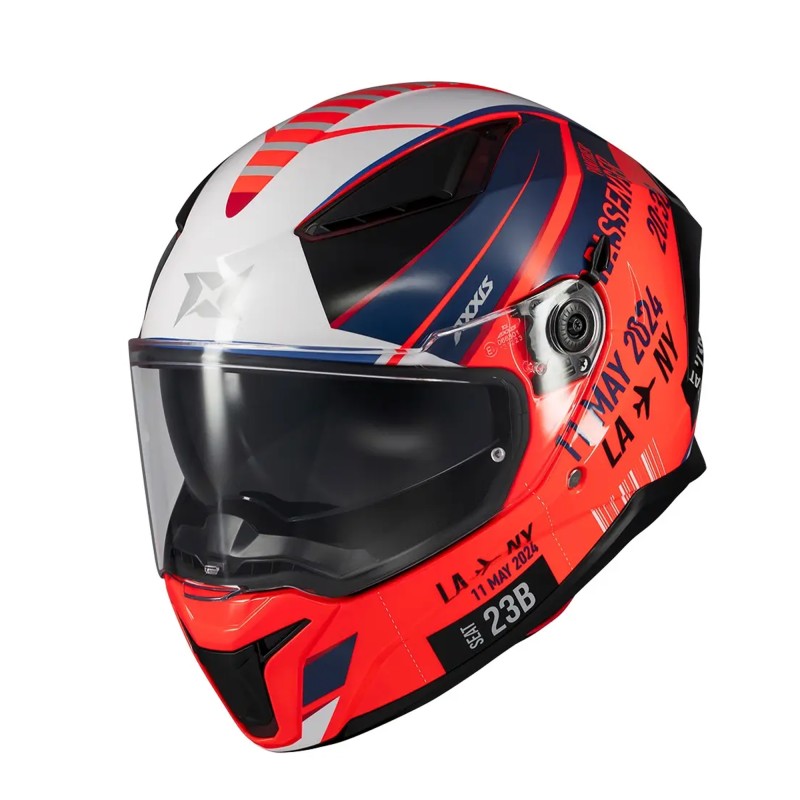 Casco para motociclista talla XXL cerrado Axxis Panther Passenger rojo brillo