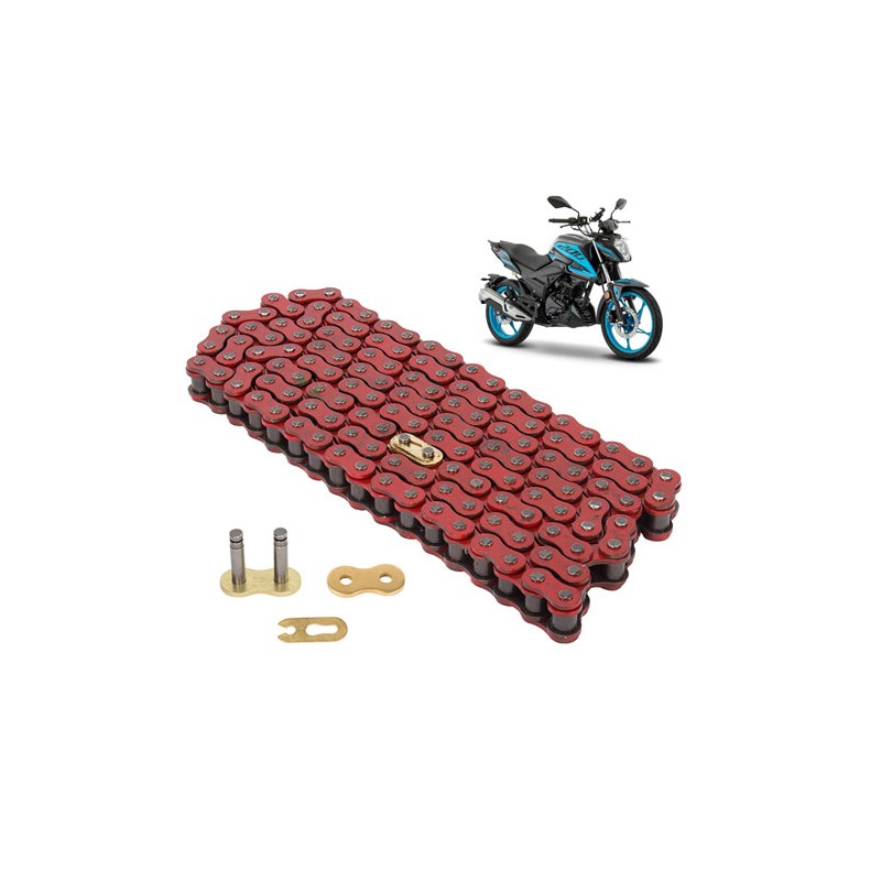 Cadena para motocicleta 428 H x 136L reforzada roja Leiruki