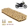 Cadena para motocicleta 428 HPO x 136L reforzada con O - ring profesional dorada Leiruki