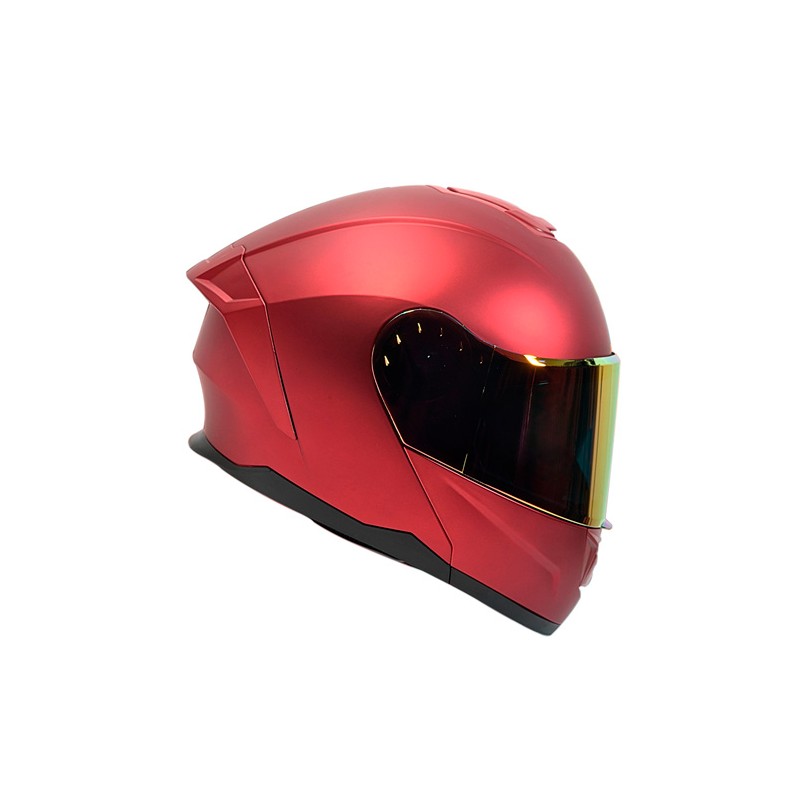Casco para motociclista talla L abatible 2W Devil rojo matte