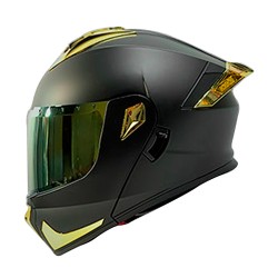 Casco para motociclista talla L abatible 2W Fury negro matte